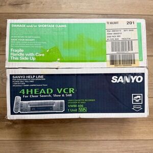 NEW Sanyo VWM-406 4-Head VHS VCR Video Cassette Recorder Silver Remote Manual
